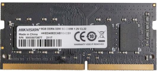 Модуль памяти 8GB Hikvision DDR4 3200 SO DIMM [HKED4082CAB1G4ZB1/8G] CL22, 1.2V, 260 pin, RTL {25} (085874)