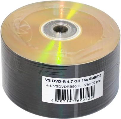 Диск DVD-R VS 4.7 Gb, 16x, Bulk (50), (50/600) VSDVDRB5003