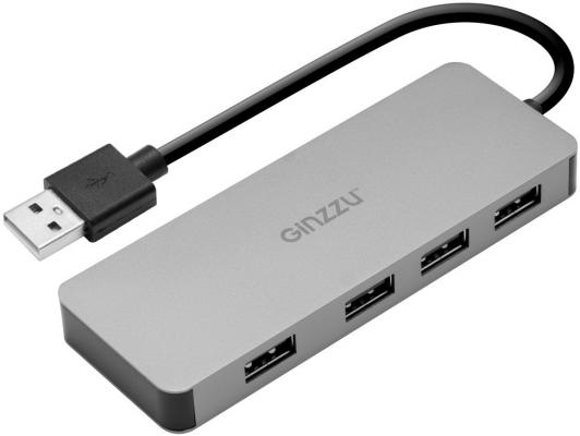 Концентратор USB 2.0 GINZZU GR-771UB 4 x USB 2.0 серый