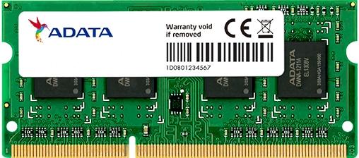 Оперативная память для ноутбука 8Gb (1x8Gb) PC4-21300 2666MHz DDR4 SO-DIMM Unbuffered CL19 ADATA Premier AD4S26668G19-SGN