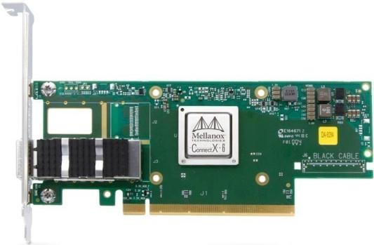 MCX653105A-ECAT-SP ConnectX®-6 VPI adapter card, 100Gb/s (HDR100, EDR IB and 100GbE), single-port QSFP56, PCIe3.0/4.0 x16, tall bracket, single pack, (488463)