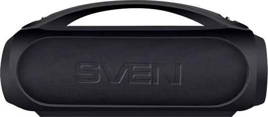 Мобильные колонки Sven PS-380 2.0 чёрные (2x20W, IPx5, USB, Bluetooth, FM-радио, LED-подсветка, ручка, 3000 мA )