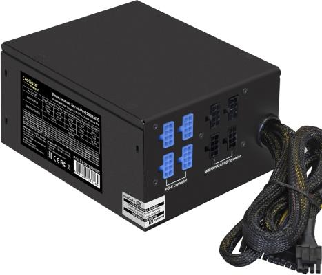 Серверный БП 1200W ExeGate ServerPRO-1200RADS (ATX, for 3U+ cases, КПД 82% (80 PLUS), 14cm fan, 24pin, 2(4+4)pin, 6xPCIe, 8xSATA, 4xIDE, Cable Management, black)