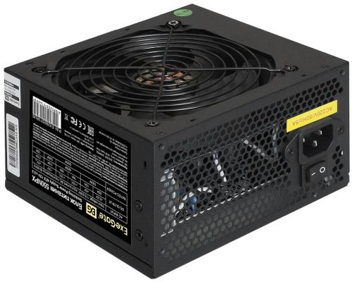 Блок питания 550W ExeGate 550NPX (ATX, SC, 12cm fan, 24pin, 4pin, PCIe, 3xSATA, 2xIDE, FDD, black, кабель 220V с защитой от выдергивания)