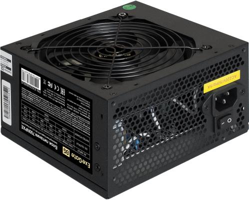 Блок питания 700W ExeGate 700NPXE (ATX, PPFC, PC, 12cm fan, 24pin, (4+4)pin, PCIe, 4xSATA, 3xIDE, FDD, black, кабель 220V в комплекте)