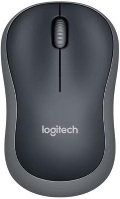 Мышь беспроводная Logitech M185 чёрный серый USB + радиоканал 910-002235