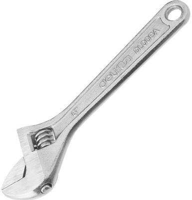 Разводной ключ Deli DL006A 6&quot; Длина: 150 мм. Регулируемый размер зажима: 0-22 мм. Кованая специальная инструментальная сталь. Хромированная отделка.