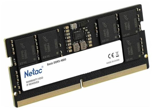 Оперативная память для ноутбука 8Gb (1x8Gb) PC5-38400 4800MHz DDR5 SO-DIMM CL40 Netac Basic NTBSD5N48SP-08