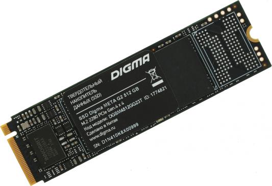 Твердотельный накопитель SSD M.2 512 Gb Digma Meta G2 Read 4800Mb/s Write 2700Mb/s 3D NAND TLC