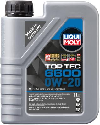 21410 LiquiMoly НС-синт. мот.масло Top Tec 6600 0W-20 SP C6/C5 GF-6A (1л)