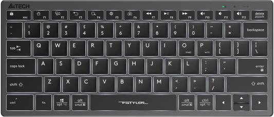 Клавиатура A4Tech Fstyler FX61 серый/белый USB slim Multimedia LED (FX61 GREY)
