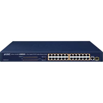 коммутатор/ PLANET FGSW-2511P 24-Port 10/100TX 802.3at PoE + 1-Port Gigabit TP/SFP combo Ethernet Switch (190W PoE Budget, Standard/VLAN/QoS/Extend mode)
