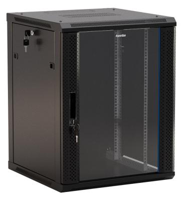 Шкаф коммутационный Hyperline (TWB-1845-GP-RAL9004) настенный 18U 600x450мм пер.дв.стекл 60кг черный