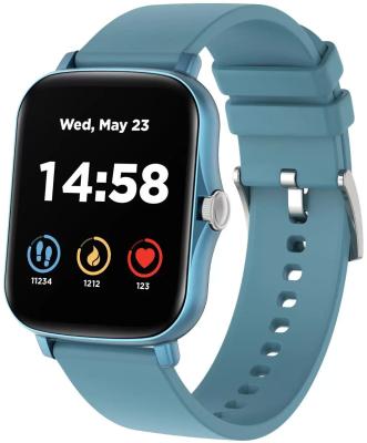 CANYON Smart watch, 1.69inches TFT full touch screen, Zinic+plastic body, IP67 waterproof, multi-sport mode, compatibility with iOS and android, blue body with blue silicon belt, Host: 44.4*36*9.2mm, Strap: 230x20mm, 47g