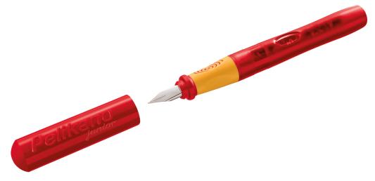 Ручка перьев. Pelikan School Pelikano Junior (PL940924) красный L сталь нержавеющая для левшей карт.уп.