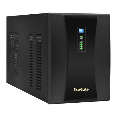 Exegate EX292614RUS ИБП ExeGate SpecialPro UNB-3000.LED.AVR.3SH.2C13.RJ.USB <3000VA/1800W,LED, AVR,3*Schuko+2*C13,RJ45/11,USB, металлический корпус, Black>