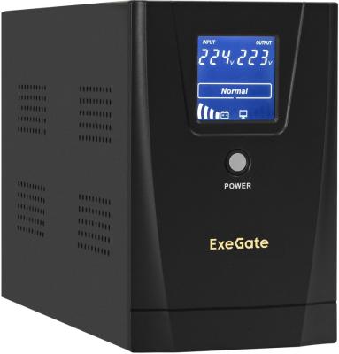 Источник бесперебойного питания Exegate SpecialPro Smart LLB-2000.LCD.AVR.2SH.RJ.USB 2000VA Черный EX292632RUS