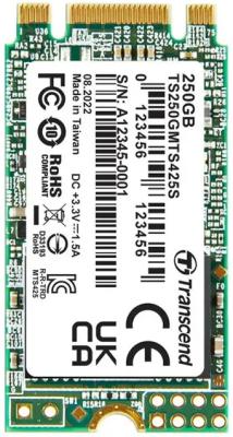 Твердотельный накопитель SSD M.2 Transcend 250Gb MTS425 <TS250GMTS425S> (SATA3, up to 500/330MBs, 3D NAND, 90TBW, 22x42mm)