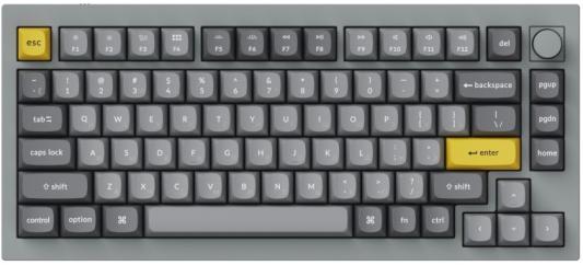 Клавиатура проводная Keychron Q1-N2 USB серый