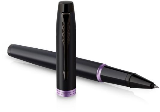 Ручка роллер Parker IM Vibrant Rings T315 (CW2172950) Amethyst Purple PVD F черн. черн. подар.кор.