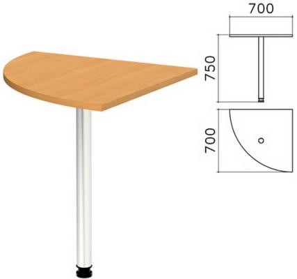 Стол приставной угловой Монолит, 700х700х750 мм, цвет бук бавария (КОМПЛЕКТ)