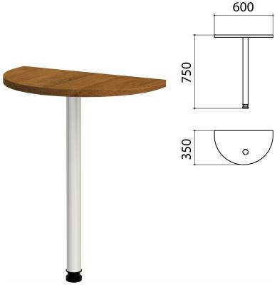 Стол приставной полукруг Этюд, 600х350х750 мм, орех (КОМПЛЕКТ)