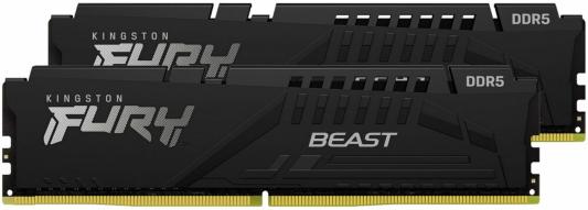 Оперативная память для компьютера 64Gb (2x32Gb) PC5-38400 4800MHz DDR5 DIMM Unbuffered CL38 Kingston Fury Beast KF548C38BBK2-64