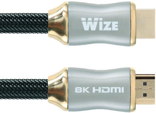Кабель HDMI 2м Wize WAVC-HDMI8K-2M круглый черный