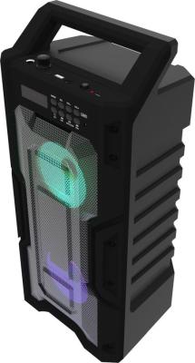 RITMIX SP-830B black {дисплей LED, эквалайзер, RGB-подсветка, до 8 часов, микрофонный вход Jack 6,3 мм, 1800 мАч, 7.4 В, microUSB DC 5В 2A, пластик, черный}