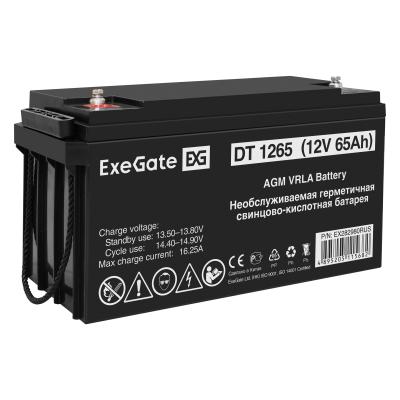 Аккумуляторная батарея ExeGate DT 1265 (12V 65Ah, под болт М6)