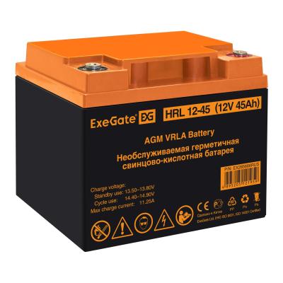 Аккумуляторная батарея ExeGate HRL 12-45 (12V 45Ah, под болт М6)