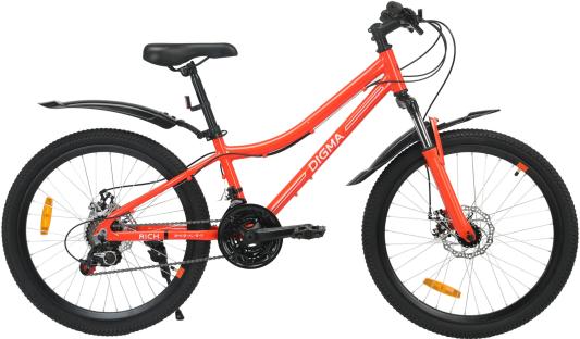 Велосипед Digma Rich горный (подростк.) рам.:12" кол.:24" оранжевый 14.5кг (RICH-24/12-AL-S-O)