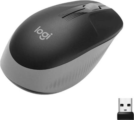 Мышь беспроводная Logitech M191 чёрный серый USB + радиоканал