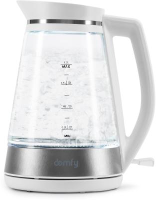 Чайник электрический Domfy DSW-EK505 3000 Вт белый прозрачный 1.9 л пластик/стекло