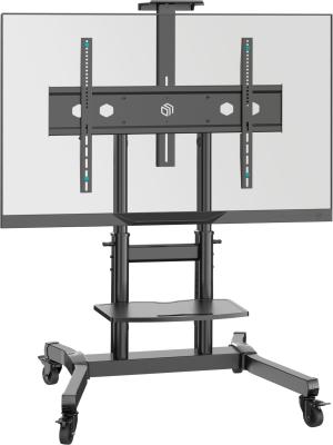 ONKRON стойка для телевизора с кронштейном 50"-90", мобильная, чёрная