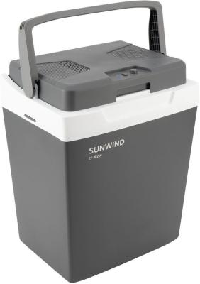 Автохолодильник SunWind EF-30220 30л 60Вт серый/белый (Уценка, небольшая трещина на ободке крышки , сколна углу ручки)