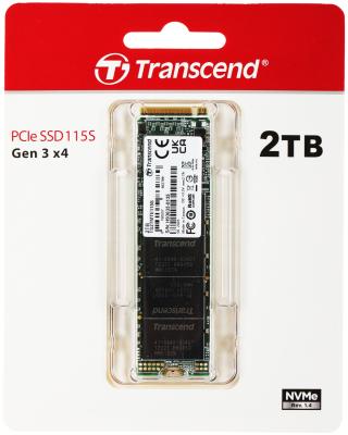 Твердотельный накопитель SSD M.2 Transcend 2.0Tb MTE115S <TS2TMTE115S> (PCI-E 3.0 x4, up to 3200/1900Mbs, 3D NAND, 800TBW, NVMe 1.3, 22х80mm)