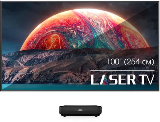 Телевизор Laser Hisense 100" Laser TV 100L9H черный 4K Ultra HD 60Hz DVB-T DVB-T2 DVB-C DVB-S DVB-S2 USB WiFi Smart TV
