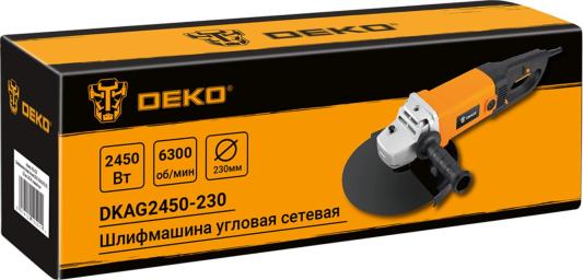 Углошлифовальная машина Deko DKAG2450-230 2450Вт 6300об/мин рез.шпин.:M14 d=230мм