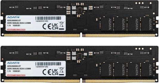 Оперативная память для компьютера 16Gb (2x8Gb) PC5-44800 5600MHz DDR5 DIMM CL46 ADATA AD5U56008G-DT AD5U56008G-DT