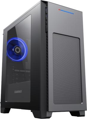 Компьютерный корпус, без блока питания mATX/ Gamemax M63 mATX case, black, w/o PSU, w/2xUSB3.0 +HD-Audio, w/1x12mm Blue LED fan (GMX-RF12B)