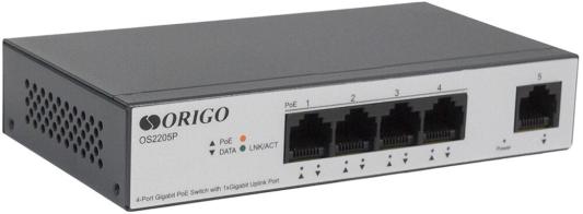 Unmanaged Switch 4x1000Base-T PoE, 1x1000Base-T, PoE Budget 60W, Long-range PoE up to 250m, metal case