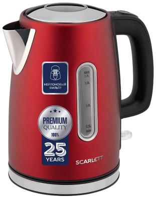 Чайник электрический Scarlett SC-EK21S83 2200 Вт красный 1.7 л металл
