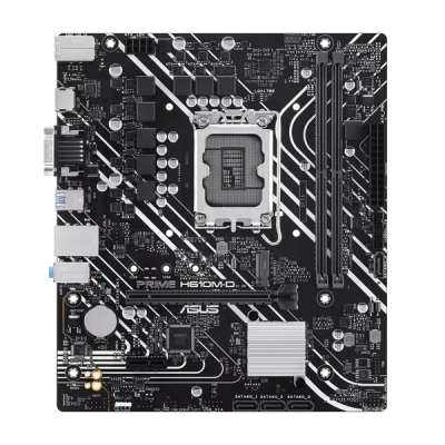 ASUS PRIME H610M-D, LGA1700, H610, 2*DDR5, D-Sub + HDMI, SATA3, Audio, Gb LAN, USB 3.2*4, USB 2.0*6, COM*1, LPT*1 header (w/o cable), mATX; 90MB1G80-M0EAY0