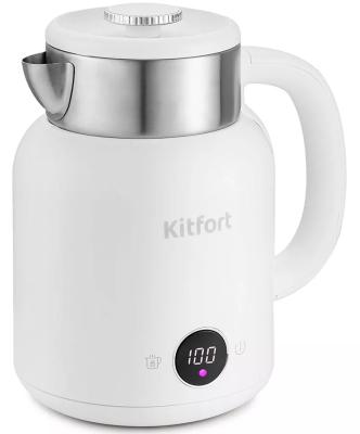 Чайник электрический KITFORT КТ-6196-2 2200 Вт белый серебристый 1.5 л металл/пластик