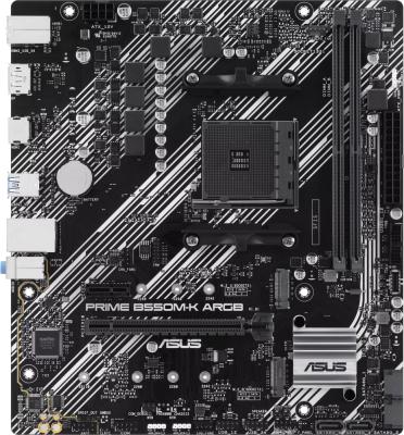 ASUS PRIME B550M-K ARGB, Socket AM4, B550, 2*DDR4, DP+HDMI, SATA3 + RAID, Audio, Gb LAN, USB 3.2, USB 2.0, COM*1 header (w/o cable), mATX ; 90MB1GC0-M0EAY0