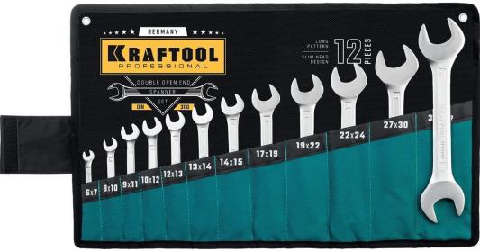 KRAFTOOL 12 шт, 6 - 32 мм, набор рожковых гаечных ключей (27033-H12)