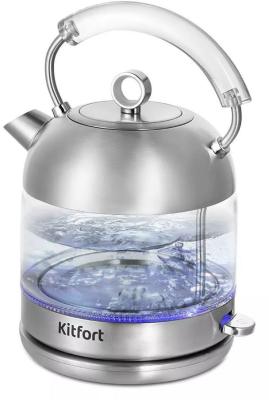 Чайник электрический KITFORT КТ-6630 2200 Вт нержавеющея сталь 1.7 л металл/стекло