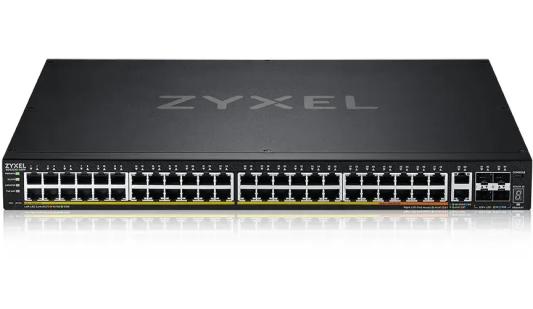 L3 Access коммутатор Zyxel NebulaFlex Pro XGS2220-54FP, rack 19", 48xRJ-45: 1G PoE+ (8 из них PoE++), 2xRJ-45: 1/2.5/5/10G PoE++, 4xSFP+, бюджет PoE 960 Вт