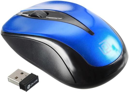 Мышь беспроводная Oklick 675MW чёрный синий USB + радиоканал (уценка, б/у)